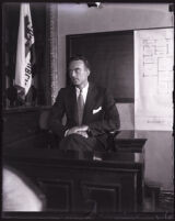 David Clark on the stand during murder trial, Los Angeles, 1931