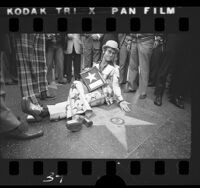 Elton John receiving his star on the Hollywood Walk of Fame, Hollywood (Los Angeles), 1975