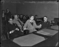 Convicted kidnappers, Luella Pearl Hammer and E. H. Van Dorn at trial, Los Angeles, 1933