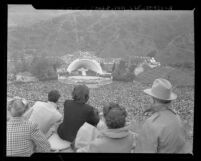 Looking down from the hillsides at the Hollywood Bowl Easter sunrise services, 1948