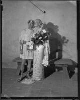 Comedian Eddie Cantor and actress Ann Harding at Screen Actors' Guild Film Stars' Frolic, Los Angeles, 1934