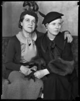 Mrs. Vremsak and Mrs. McKinney, wives of men who were kidnapped by bandits, Los Angeles, 1935