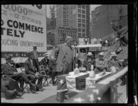 John C. Austin delivers speech at State Building groundbreaking, Los Angeles, 1930