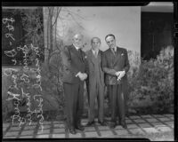 Dr. Paul Koretz, Louis B. Mayer, and Michael Balcon meet, Los Angeles, 1935