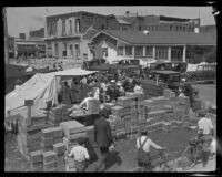 Temporary food aid center after the earthquake, Santa Barbara, 1925