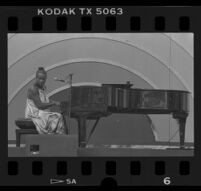 Nina Simone plays piano during the Playboy Jazz Festival at the Hollywood Bowl, 1986