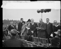 Dignitaries at the dedication ceremony for a proposed Lutheran university, Los Angeles, 1928