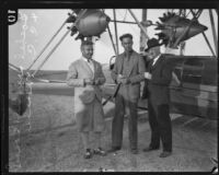 C. C. Moseley, Art Goebel and Arthur C. Goebel Sr., 1928