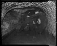 Rescue mission after a cave-in at Elysian Park, Los Angeles, 1935