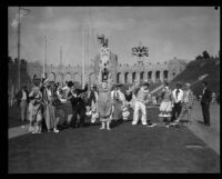 Clowns performing in Shrine Circus, Los Angeles Memorial Coliseum, Los Angeles, 1929