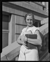 Carlene J. Barnaby comes to California to teach, Pasadena, 1935