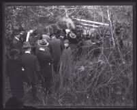 Jurors for the trial of Arthur C. Burch at the location of the murder, Los Angeles, 1921