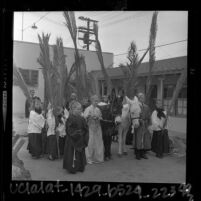 Children's choir of Hollywood Lutheran Church in Palm Sunday processional, Calif., 1964