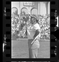 Los Angeles Rams coach Chuck Knox on sideline during game in Los Angeles, Calif., 1973