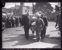 Pallbearers escorting Sheriff Martin Aguirre's coffin, Los Angeles, 1929