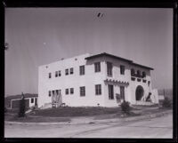 House under construction on Hilgard Avenue, Los Angeles, circa 1929