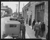 Demonstrators at the Los Angeles County Relief Administration, Los Angeles, 1935