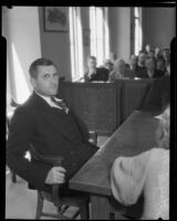 Chief of Police Roy Steckel in court, Los Angeles, ca. 1930s