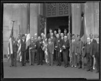 Representatives memorialize the death of Queen Astrid at St. Vibiana's Cathedral, Los Angeles, 1935