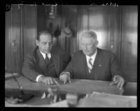 H.H. Clark, manager of the Colorado River Land Company, with Abelardo Rodriguez, Governor of Baja California, Mexicali?, between 1925-1927?