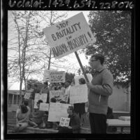 Members of Students Civil Rights Organization at Los Angeles Valley College holding a sympathy vigil on March 12, 1965