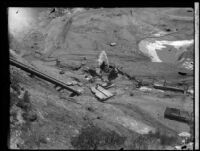 Hydroelectric generators at Power House no. 2, 1.5 miles downstream from the location of the failed Saint Francis Dam, San Francisquito Canyon (Calif.), 1928