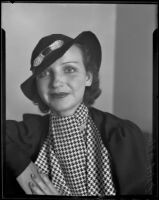 Etta Allen (Hardy) at the time she testified in court about an auto accident, Los Angeles, 1934