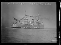 U.S.S. Chicago on display for Navy Day, Los Angeles, circa 1936