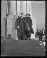 U.S. Attorney Peirson Hall and Mrs. J. D. Fredericks at the Griffith Observatory, Los Angeles, 1934-1937