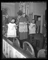 Archbishop John J. Cantwell celebrating Croatian anniversary mass in Los Angeles, Calif., 1940