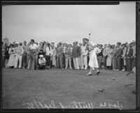 Joyce Wethered golfs at the Wilshire Country Club, Los Angeles, 1935