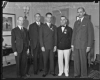 Credit men posing for a picture, Los Angeles, 1933