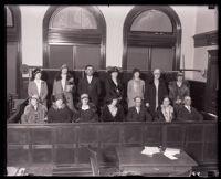 Jury for the Asa Keyes bribery trial, Los Angeles, 1929