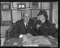 District Attorney David L'Esperance and Dorothy Dunbar Wells, Los Angeles, 1936