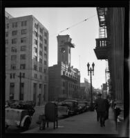 Old Los Angeles Times Building being prepared for demolition, Los Angeles, 1938