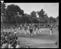 Marching band in the Tournament of Roses Parade, Pasadena, 1930