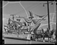 Cabrillo pageant float at Los Angeles County Fair, Pomona, 1936