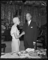 Senator Samuel M. Shortridge and National Oratorical Contest winner Lucylle Goldsmith, Biltmore Hotel, Los Angeles, 1932