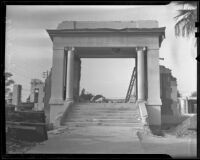 Entrance to school on 61st and Figueroa Street before being demolished, Los Angeles, 1936