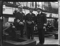 United States Navy officers on ship deck, [1934?]