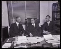 County grand jury foreman William H. Carter, Judge Arthur Keetch, and chief deputy district attorney Buron Fitts, Los Angeles, 1926