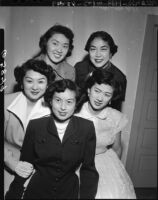 Nisei Week Festival queen finalists, Little Tokyo, Los Angeles, 1950