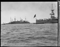 USS Chester at anchor, San Pedro Bay, 1932-1939