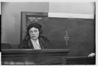 Henrietta McDonald testifies in the Dolores Costello, John Barrymore divorce case, Los Angeles, copy print, 1935