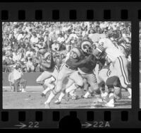 Ron Jaworski in play during L.A. Rams vs Green Bay Packers game, 1975