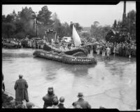 "Royal Barge" float in the Tournament of Roses Parade, Pasadena, 1934