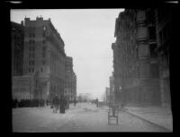 Market Street, Crocker Building, and Palace Hotel after earthquake and fire, San Francisco, 1906