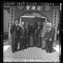 Members of the Soo Yuen Fraternal Association at building dedication in Los Angeles, Calif., 1964