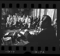 U.S. Senator Henry M. Jackson meeting with representatives of western independent gasoline companies in Los Angeles, Calif., 1973