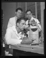 Atomic Students Maj. C. H. Talbott, Dr. Harold Copp and Maj. H. Sprinz at UCLA, 1948